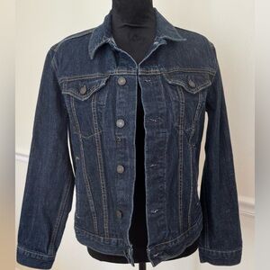 GAP Dark Blue Denim Jacket with Yellow Stitching